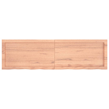 Piano Tavolo Marrone 140x40x(2-4) cm Massello Rovere Trattato