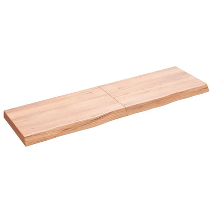 Piano Tavolo Marrone 140x40x(2-6) cm Massello Rovere Trattato