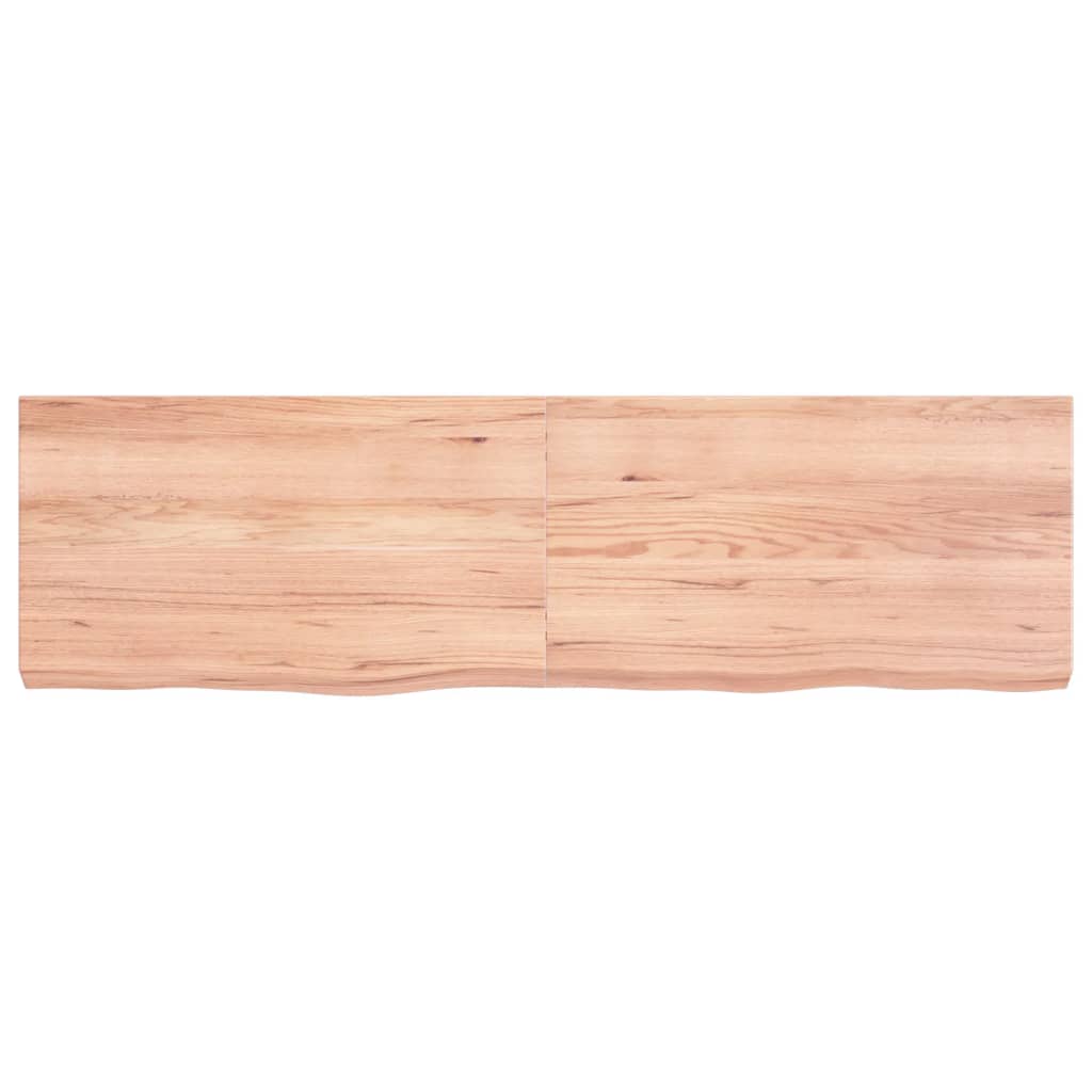 Piano Tavolo Marrone 140x40x(2-6) cm Massello Rovere Trattato