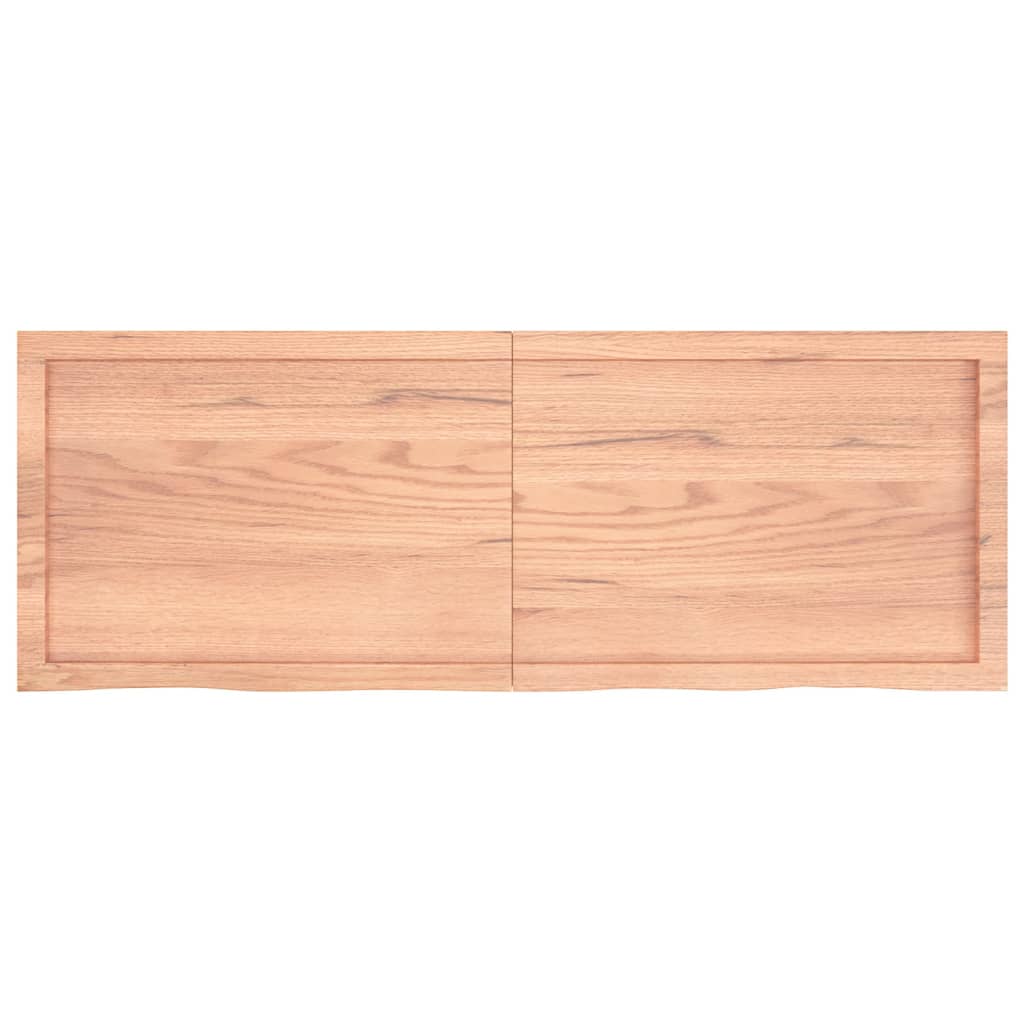 Piano Tavolo Marrone 140x50x(2-4) cm Massello Rovere Trattato