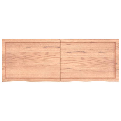 Piano Tavolo Marrone 140x50x(2-4) cm Massello Rovere Trattato