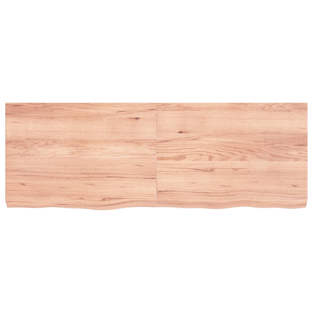 Piano Tavolo Marrone 140x50x(2-6) cm Massello Rovere Trattato