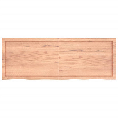 Piano Tavolo Marrone 140x50x(2-6) cm Massello Rovere Trattato