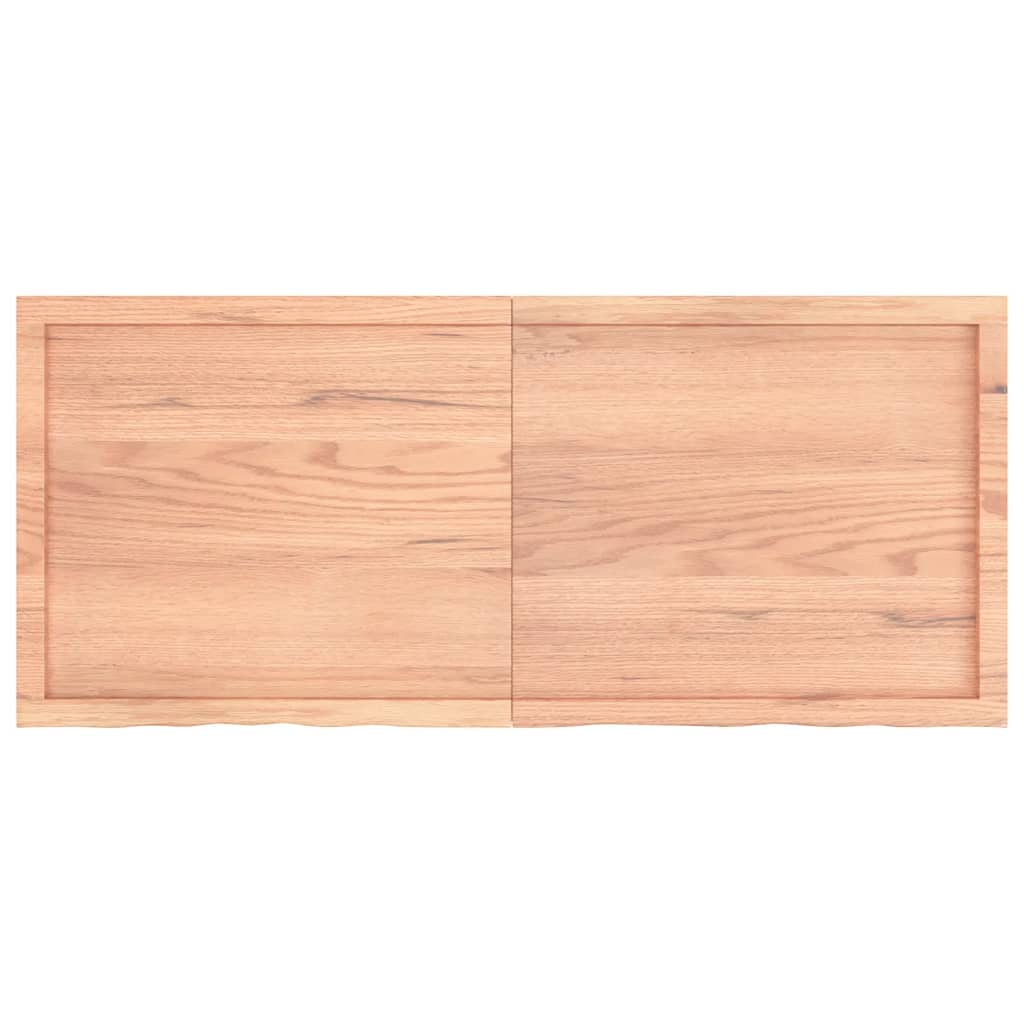Piano Tavolo Marrone 140x60x(2-4) cm Rovere Massello Trattato