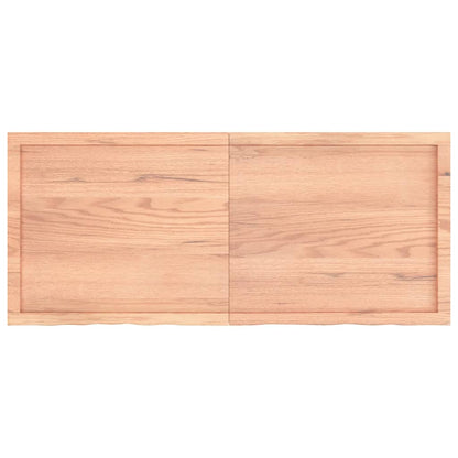 Piano Tavolo Marrone 140x60x(2-4) cm Rovere Massello Trattato