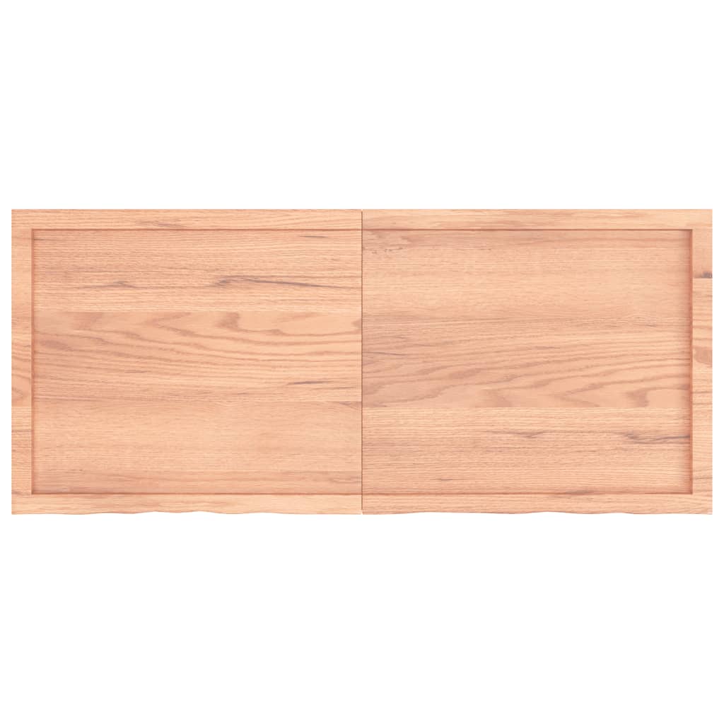 Piano Tavolo Marrone 140x60x(2-6) cm Rovere Massello Trattato
