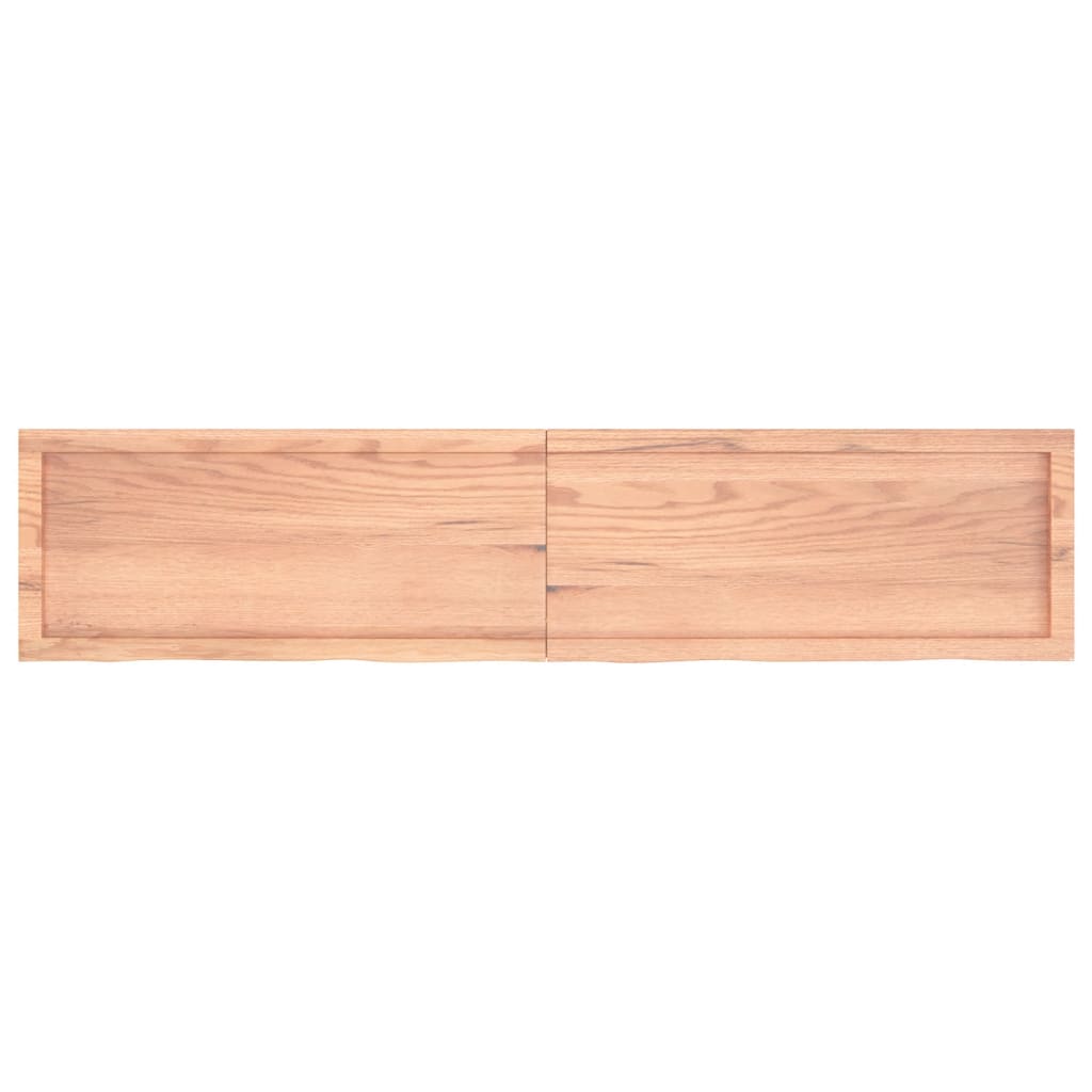 Piano Tavolo Marrone 180x40x(2-4) cm Massello Rovere Trattato
