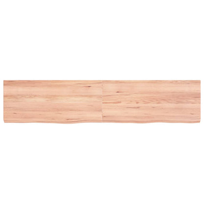 Piano Tavolo Marrone 180x40x(2-6) cm Massello Rovere Trattato