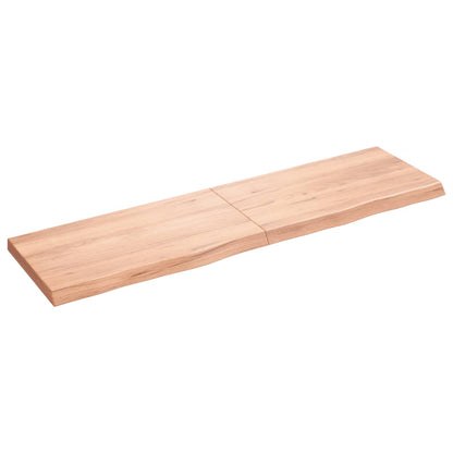 Piano Tavolo Marrone 180x50x(2-6) cm Massello Rovere Trattato