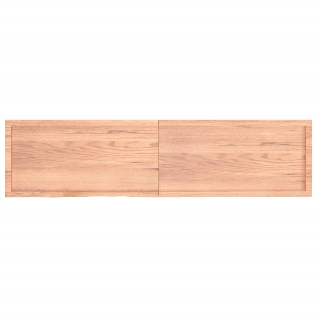 Piano Tavolo Marrone 200x50x(2-4) cm Massello Rovere Trattato