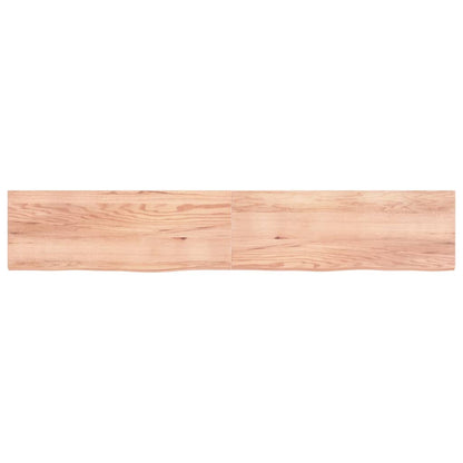 Piano Tavolo Marrone 220x40x(2-4) cm Massello Rovere Trattato