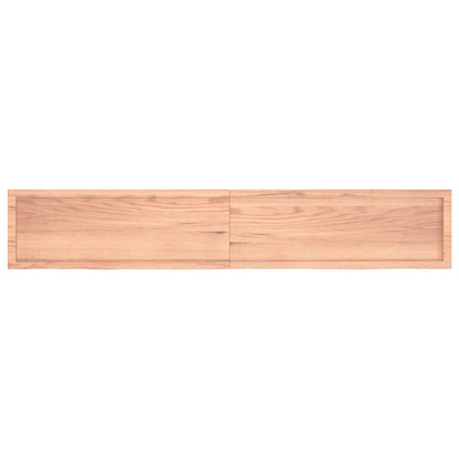 Piano Tavolo Marrone 220x40x(2-4) cm Massello Rovere Trattato