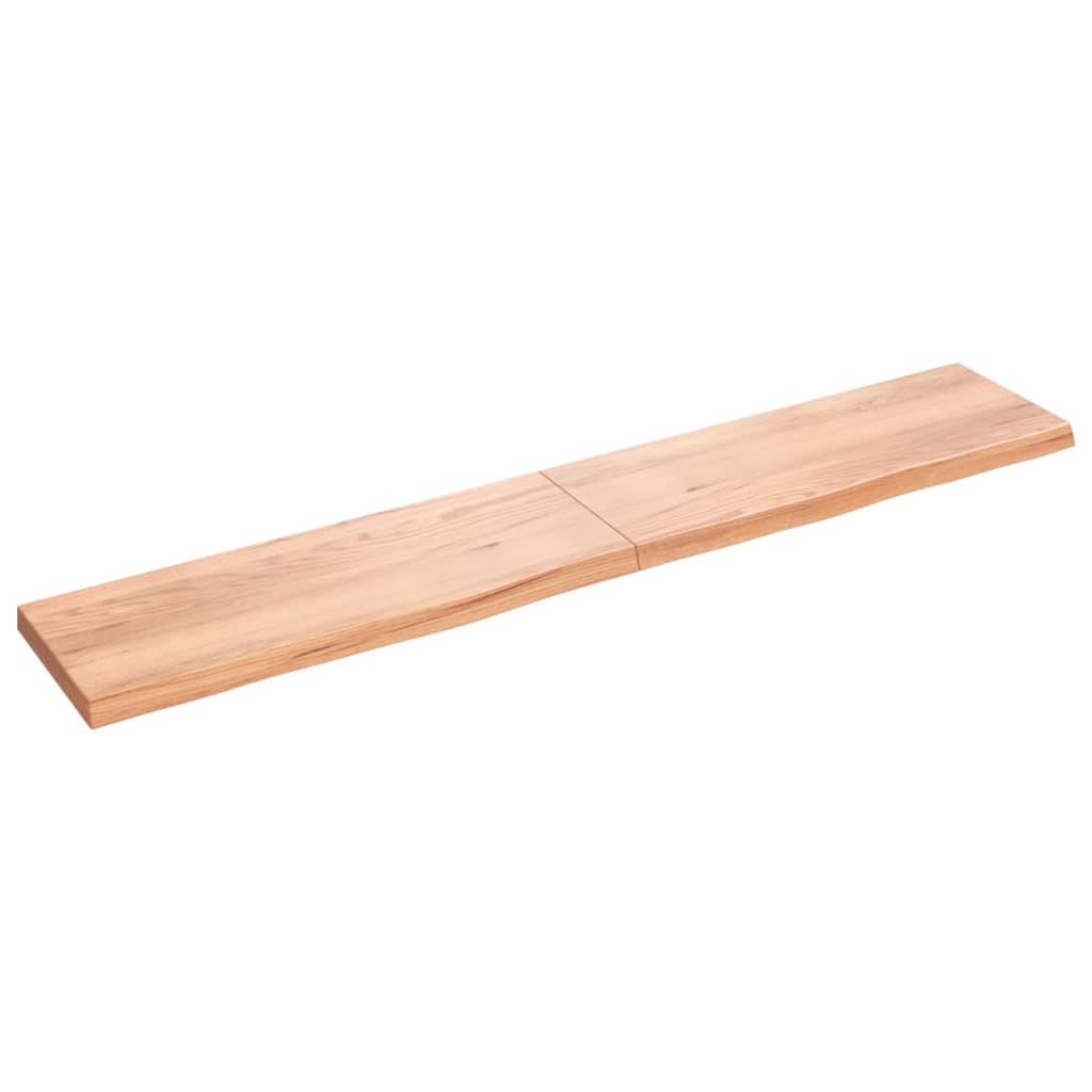 Piano Tavolo Marrone 220x40x(2-6) cm Massello Rovere Trattato