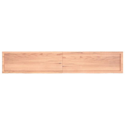 Piano Tavolo Marrone 220x40x(2-6) cm Massello Rovere Trattato
