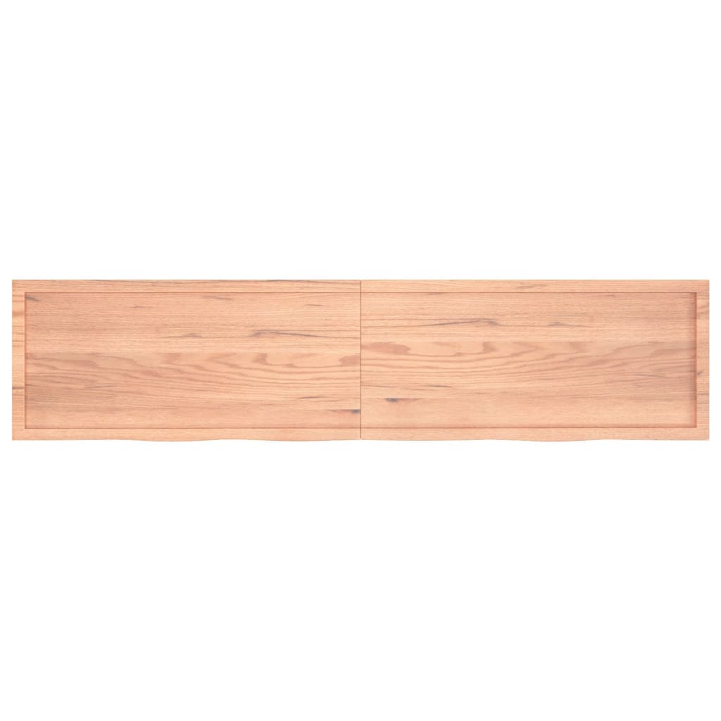 Piano Tavolo Marrone 220x50x(2-4) cm Massello Rovere Trattato