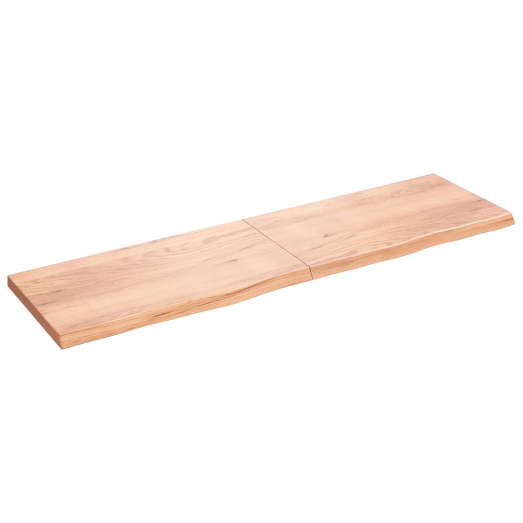Piano Tavolo Marrone 220x60x(2-6) cm Massello Rovere Trattato