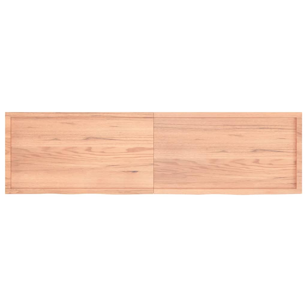 Piano Tavolo Marrone 220x60x(2-6) cm Massello Rovere Trattato
