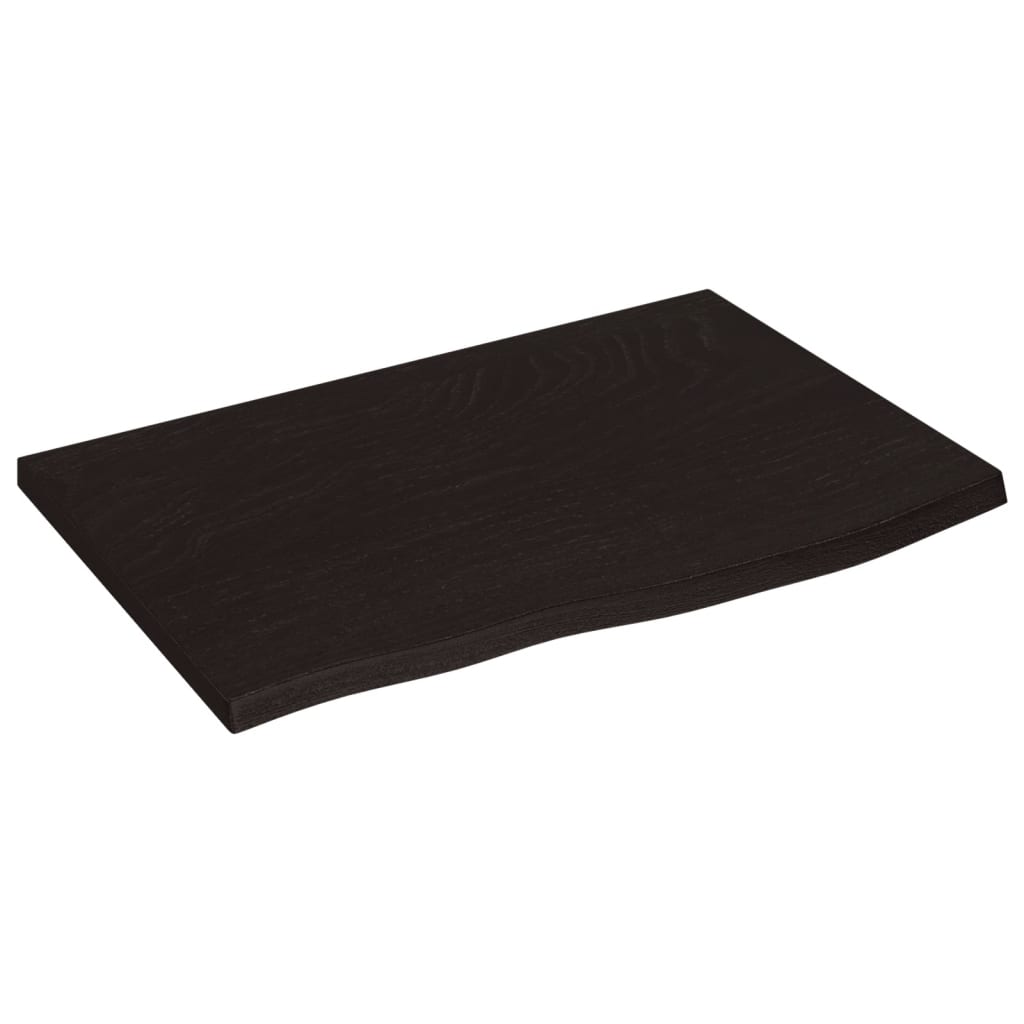 Piano Tavolo Marrone Scuro 60x40x2cm Rovere Massello Trattato