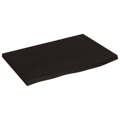 Piano Tavolo Marrone Scuro 60x40x2cm Rovere Massello Trattato
