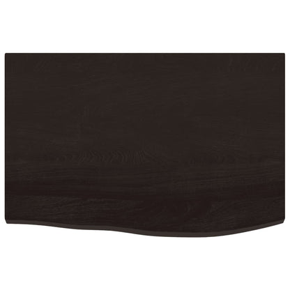 Piano Tavolo Marrone Scuro 60x40x2cm Rovere Massello Trattato