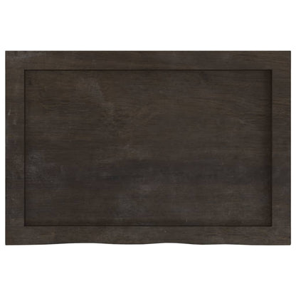 Piano Tavolo Marrone 60x40x(2-4) cm Rovere Massello Trattato