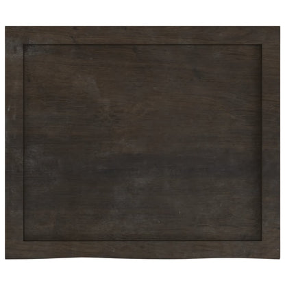 Piano Tavolo Marrone 60x50x(2-6) cm Rovere Massello Trattato