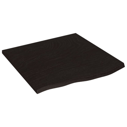 Piano Tavolo Marrone Scuro 60x60x2cm Rovere Massello Trattato