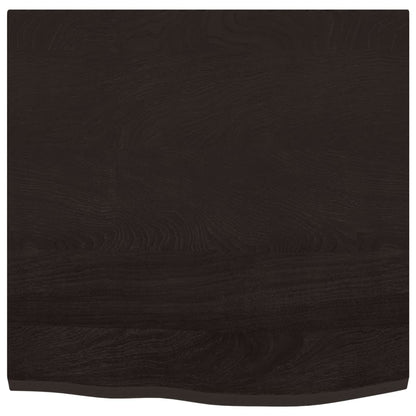 Piano Tavolo Marrone Scuro 60x60x2cm Rovere Massello Trattato