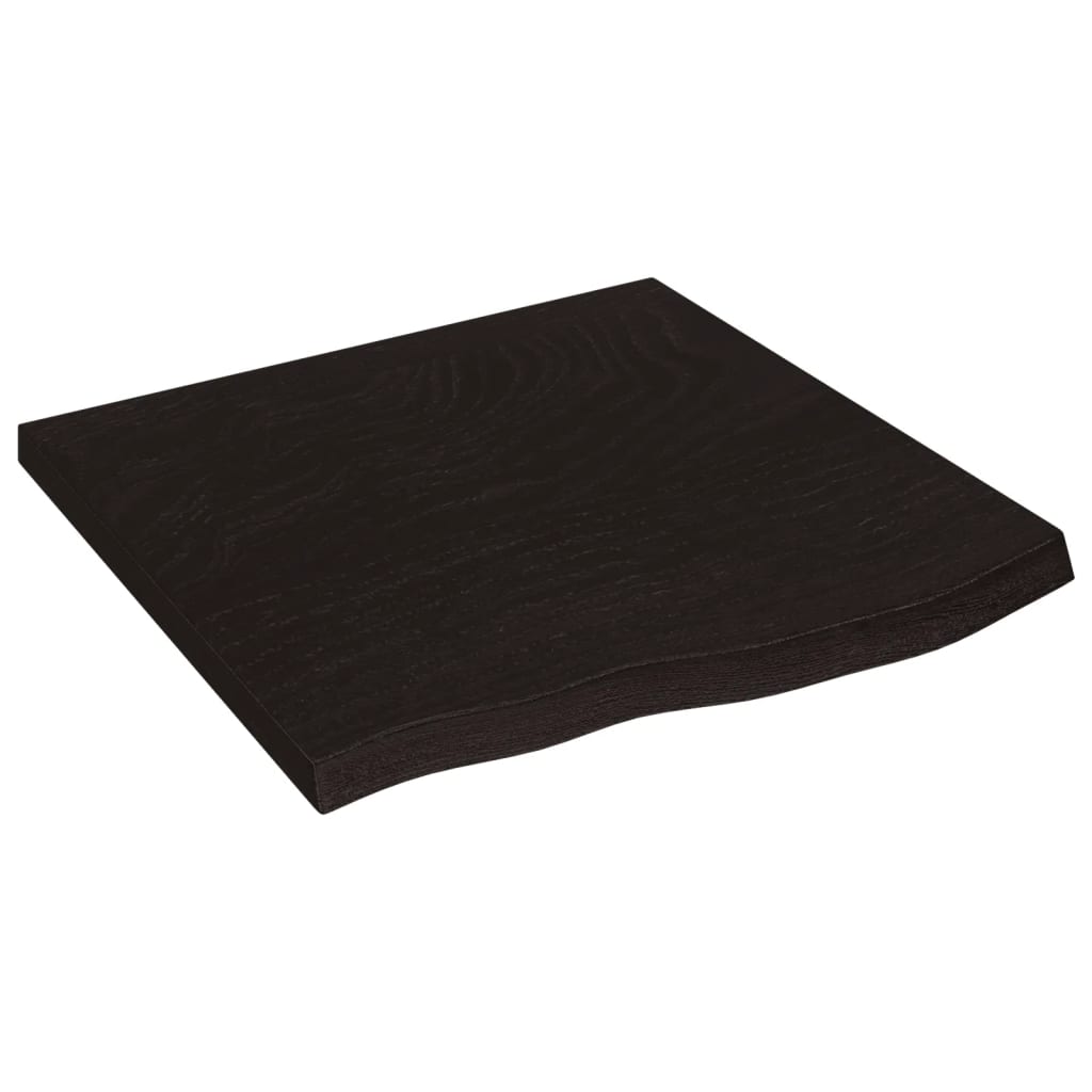 Piano Tavolo Marrone 60x60x(2-4) cm Rovere Massello Trattato