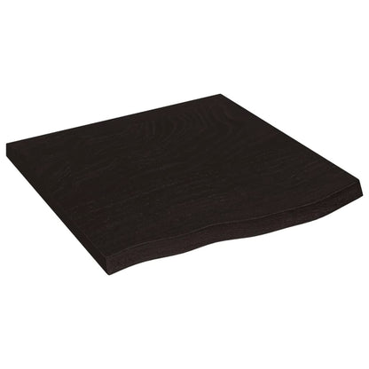 Piano Tavolo Marrone 60x60x(2-4) cm Rovere Massello Trattato
