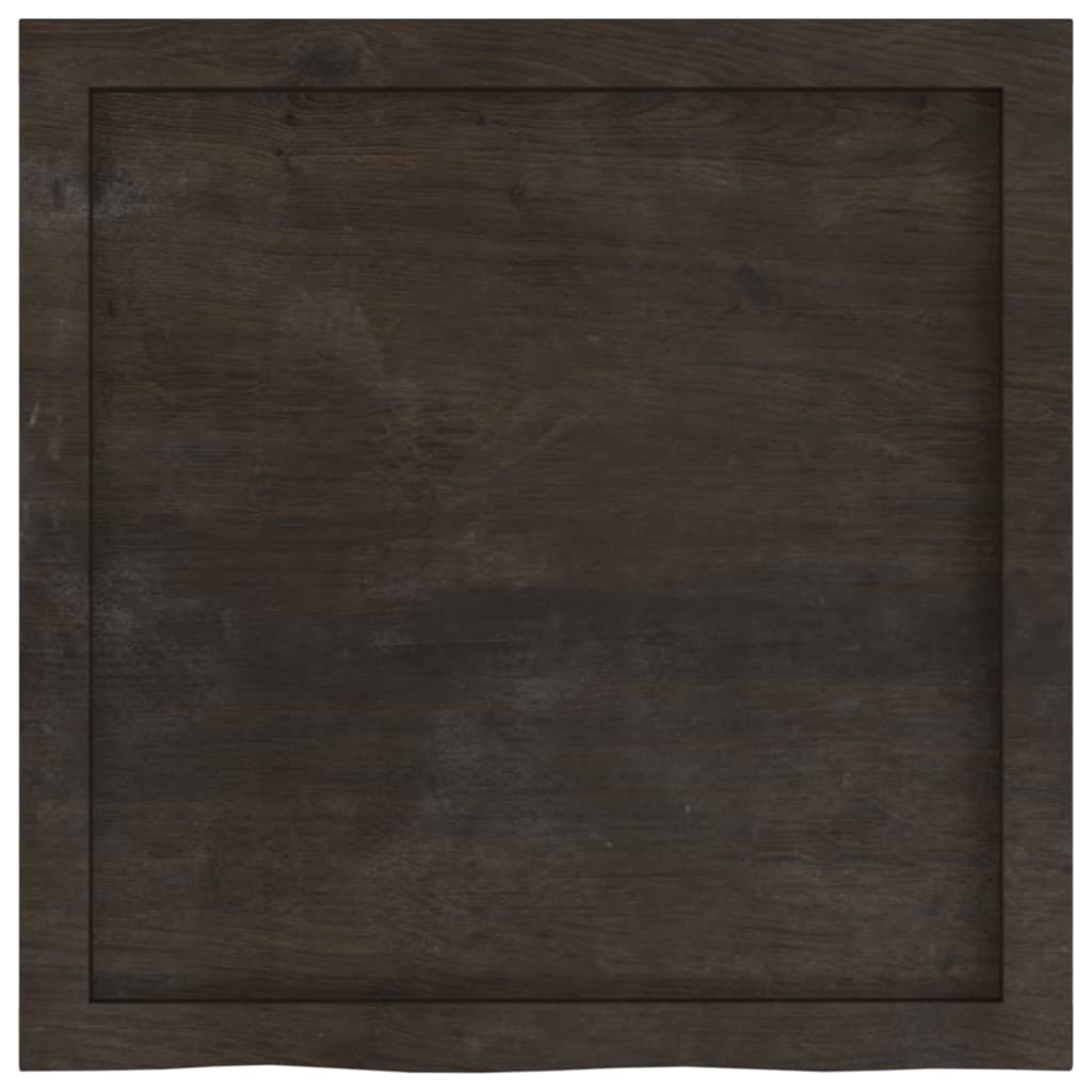 Piano Tavolo Marrone 60x60x(2-6) cm Rovere Massello Trattato