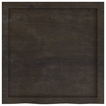 Piano Tavolo Marrone 60x60x(2-6) cm Rovere Massello Trattato