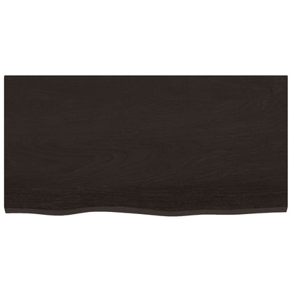 Piano Tavolo Marrone Scuro 80x40x2cm Rovere Massello Trattato