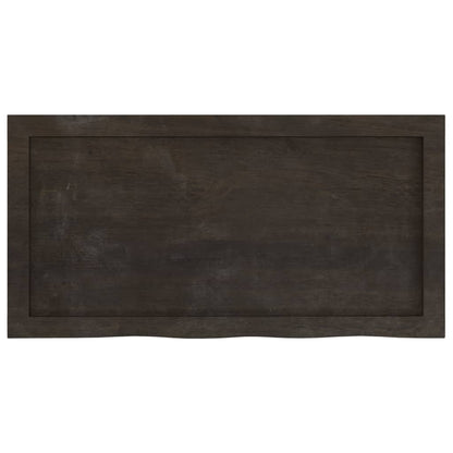 Piano Tavolo Marrone 80x40x(2-6) cm Rovere Massello Trattato