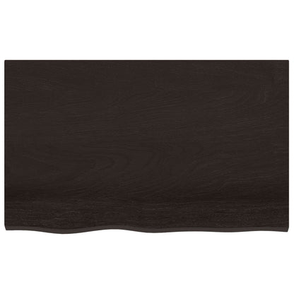 Piano Tavolo Marrone Scuro 80x50x2cm Rovere Massello Trattato
