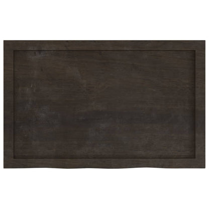 Piano Tavolo Marrone 80x50x(2-4) cm Rovere Massello Trattato
