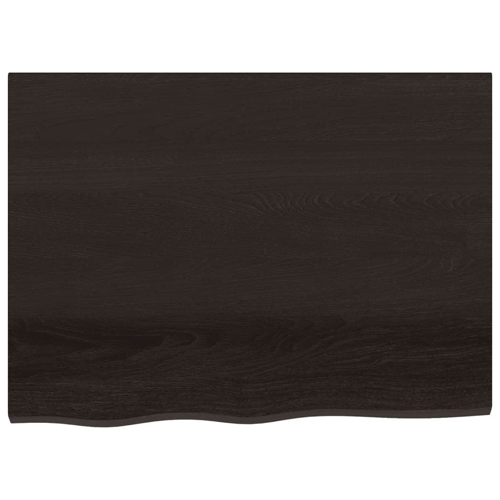 Piano Tavolo Marrone Scuro 80x60x2cm Rovere Massello Trattato