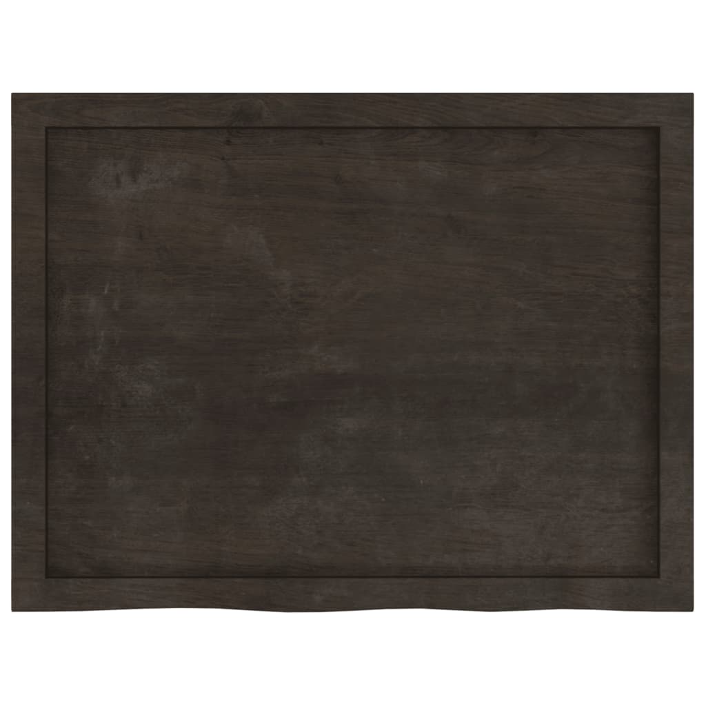 Piano Tavolo Marrone 80x60x(2-6) cm Rovere Massello Trattato