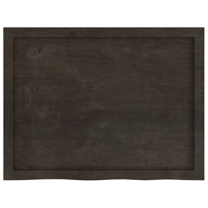 Piano Tavolo Marrone 80x60x(2-6) cm Rovere Massello Trattato