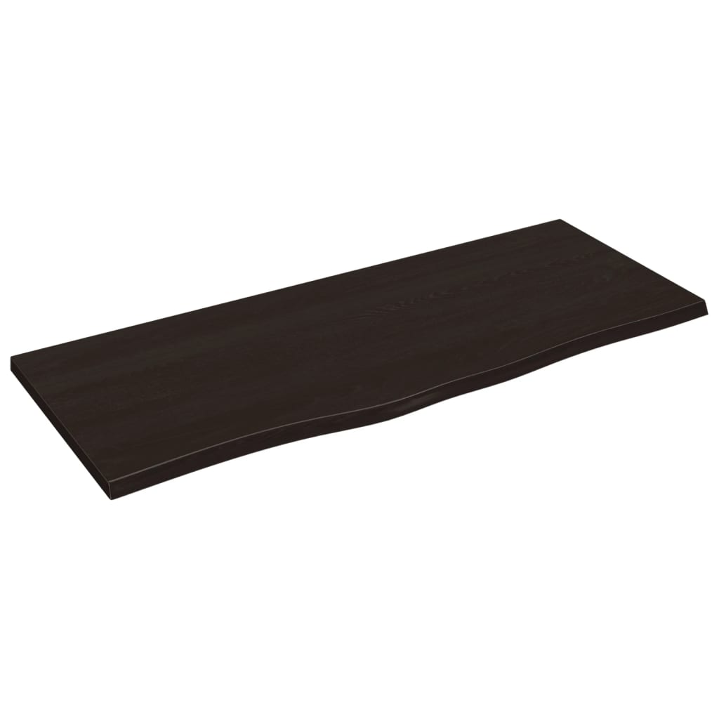Piano Tavolo Marrone Scuro 100x40x2cm Rovere Massello Trattato