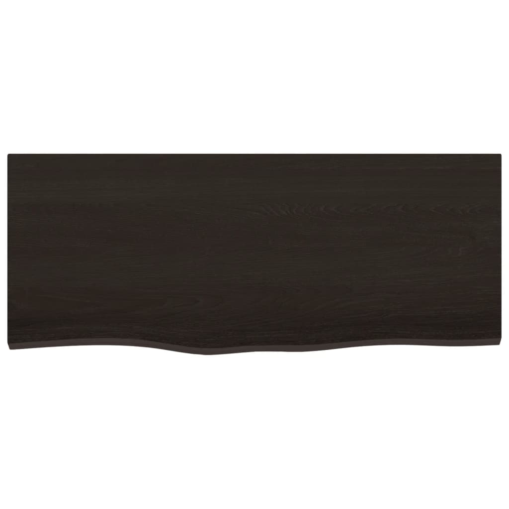 Piano Tavolo Marrone Scuro 100x40x2cm Rovere Massello Trattato