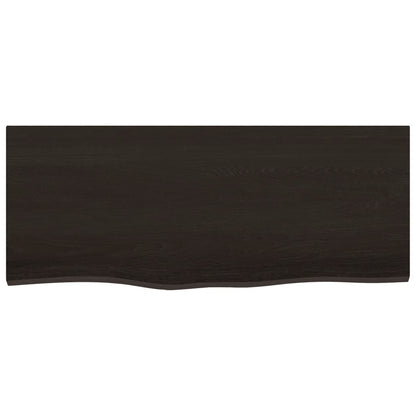 Piano Tavolo Marrone Scuro 100x40x2cm Rovere Massello Trattato