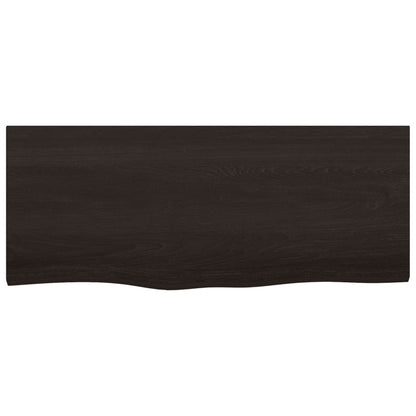 Piano Tavolo Marrone 100x40x(2-4) cm Rovere Massello Trattato