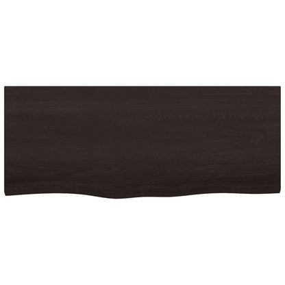 Piano Tavolo Marrone 100x40x(2-6) cm Rovere Massello Trattato