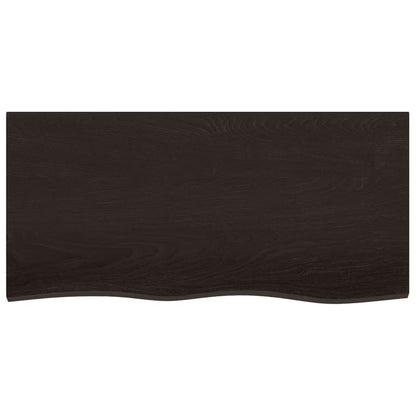 Piano Tavolo Marrone Scuro 100x50x2cm Rovere Massello Trattato