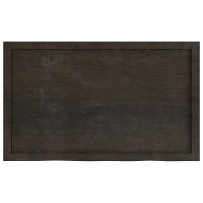 Piano Tavolo Marrone 100x60x(2-4) cm Rovere Massello Trattato