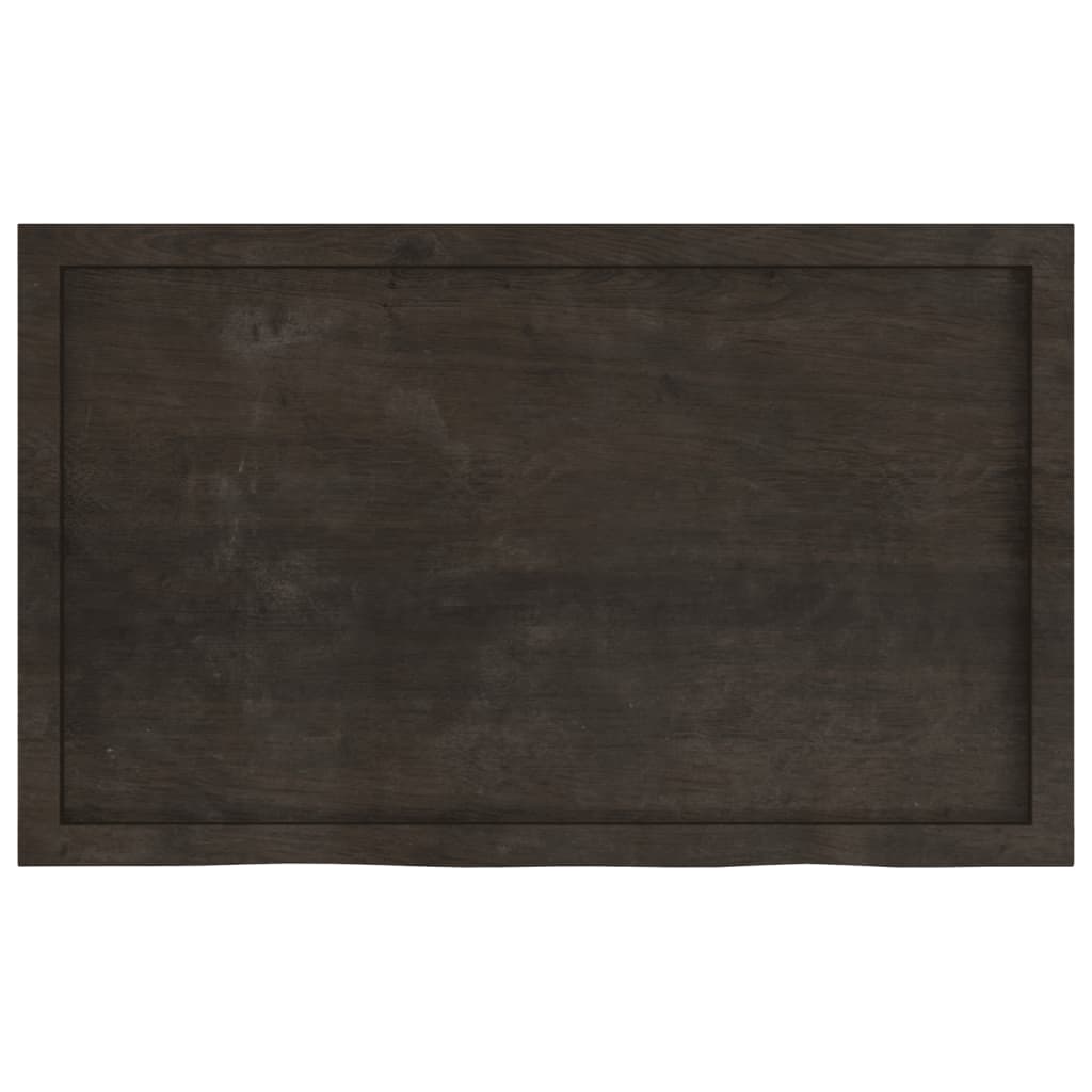Piano Tavolo Marrone 100x60x(2-6) cm Rovere Massello Trattato