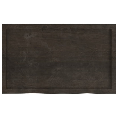 Piano Tavolo Marrone 100x60x(2-6) cm Rovere Massello Trattato
