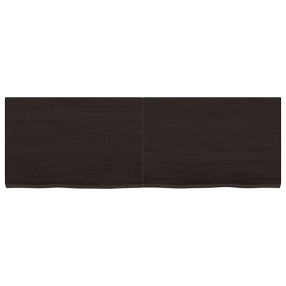 Piano Tavolo Marrone 120x40x(2-4) cm Rovere Massello Trattato