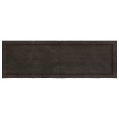 Piano Tavolo Marrone 120x40x(2-4) cm Rovere Massello Trattato